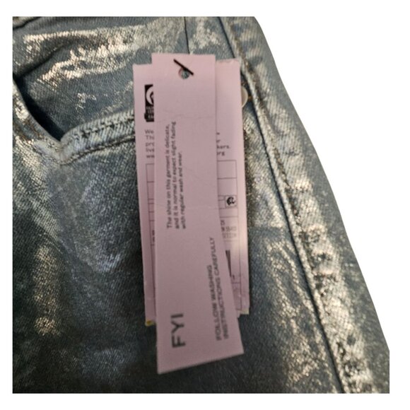 Wild Fable Metallic Brushed High Rise baggy Jean Size 2 NWT - Picture 5 of 5